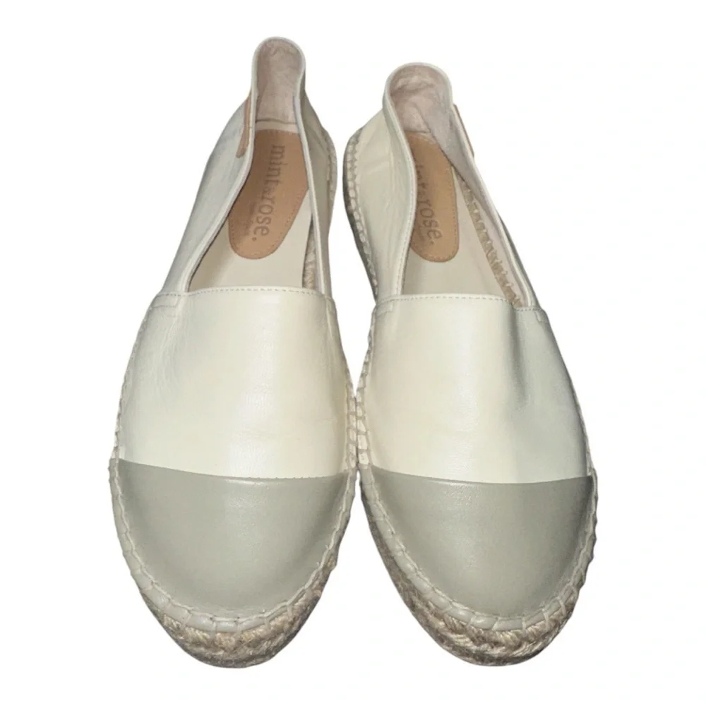 Mint&Rose Women's Cream cap toe Espadrilles shoes size 38EU